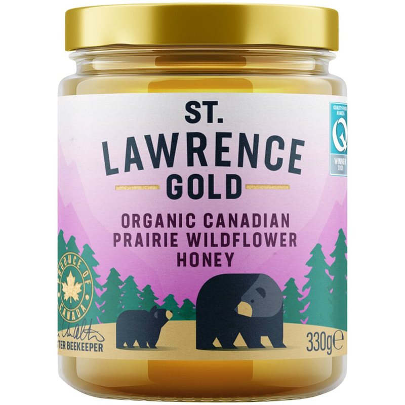 Organic Pure Prairie Wild Flower Honey 330g (St Lawrence Gold)