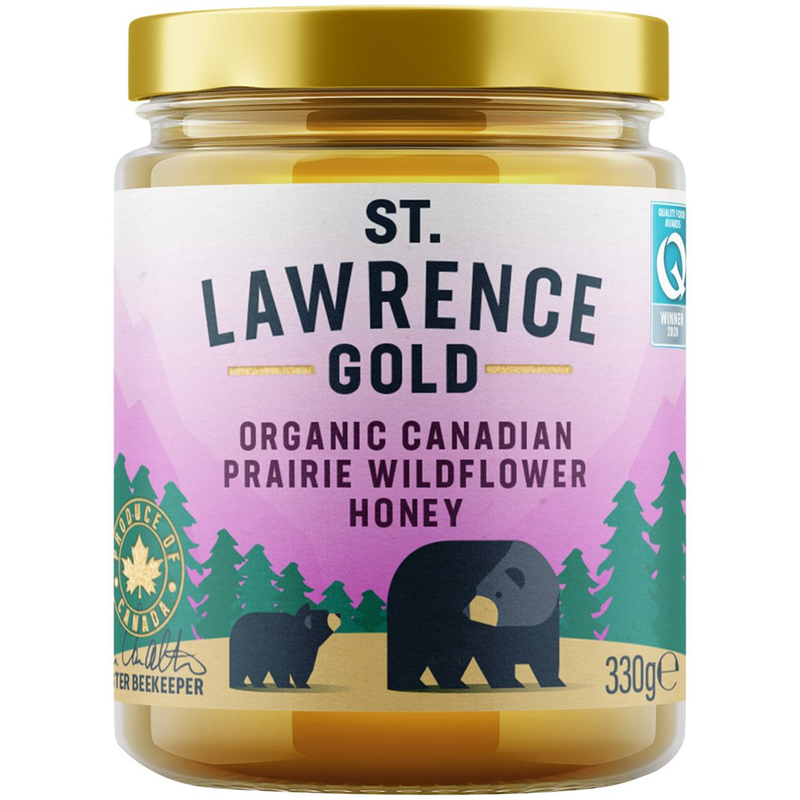 Organic Pure Prairie Wild Flower Honey 330g (St Lawrence Gold