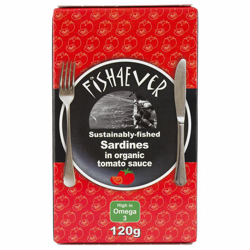 Organic Whole Sardines in Tomato Sauce 120g (Fish4Ever) Healthy Supplies
