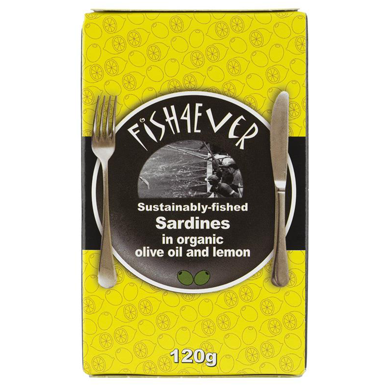 Organic Whole Sardines in Olive Oil and Lemon 120g (Fish4Ever