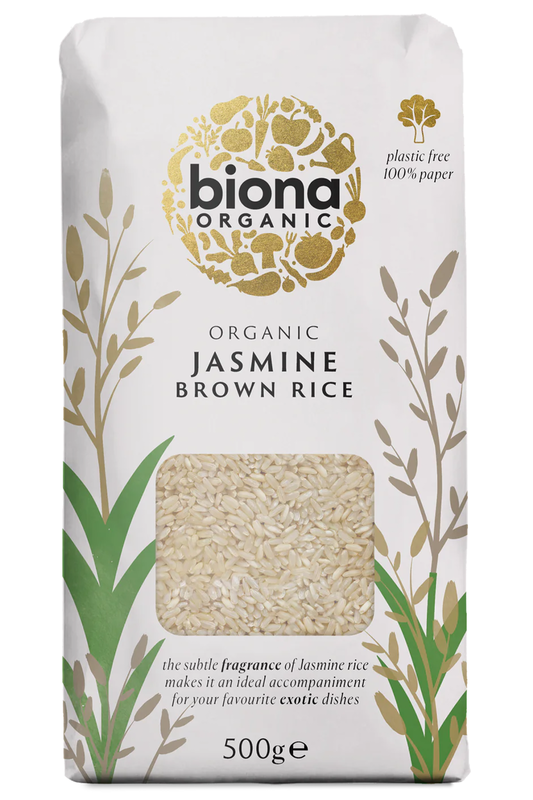 Organic Jasmine Brown Rice 500g (Biona)