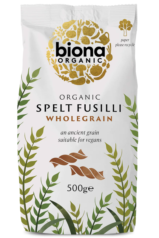 Organic Wholegrain Spelt Fusilli 500g (Biona)