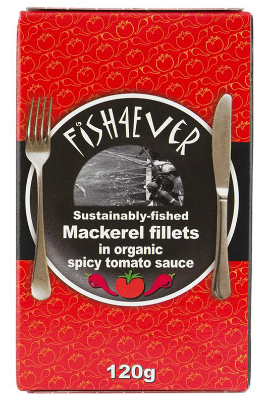 Mackerel Fillets in Spiced Tomato Sauce 120g (Fish4Ever) Healthy Supplies