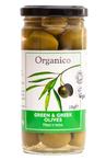Organic Pitted Green Greek Olives in Brine 230g (Organico)