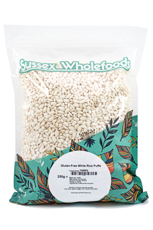 GlutenFree White Rice Puffs 500g (Sussex Wholefoods) Healthy Supplies
