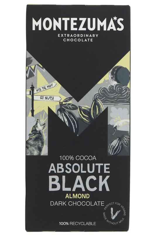 Absolute Black 100% Cocoa with Almonds 90g (Montezuma's)