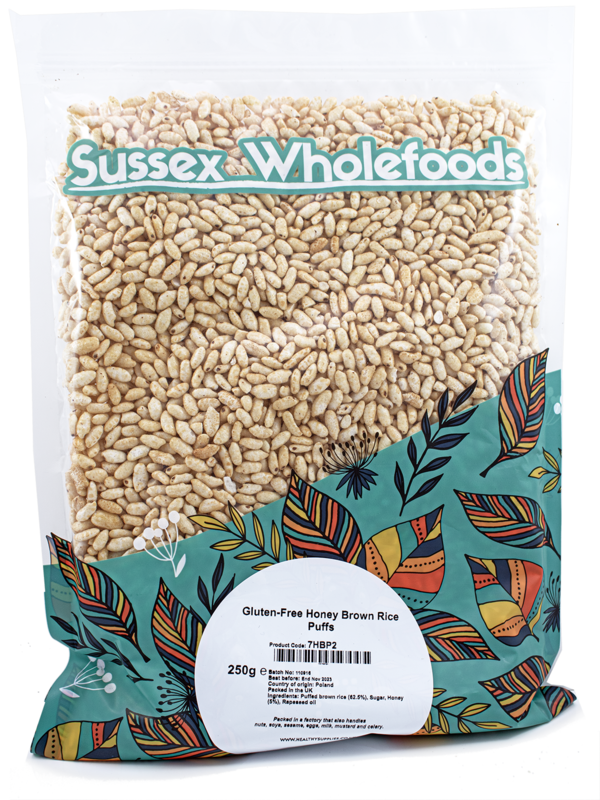 GlutenFree Honey Brown Rice Puffs 250g (Sussex Wholefoods) Healthy