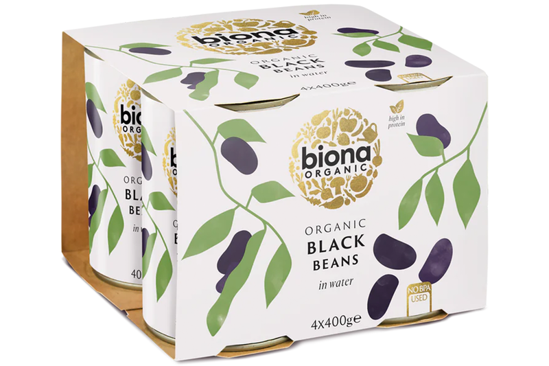 Organic Black Beans 400g x 4 (Biona)