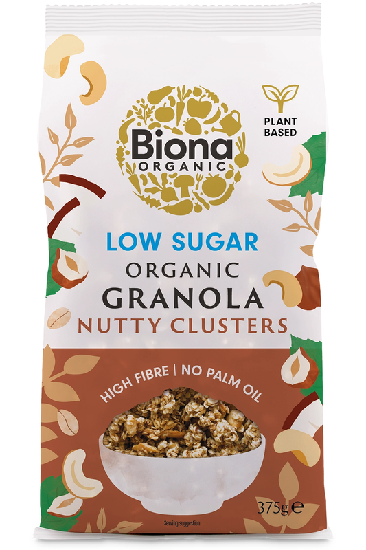 Organic Low Sugar Granola Nutty Clusters 375g (Biona) Healthy Supplies