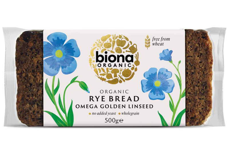Organic Rye Bread with Omega Golden Linseed 500g (Biona)