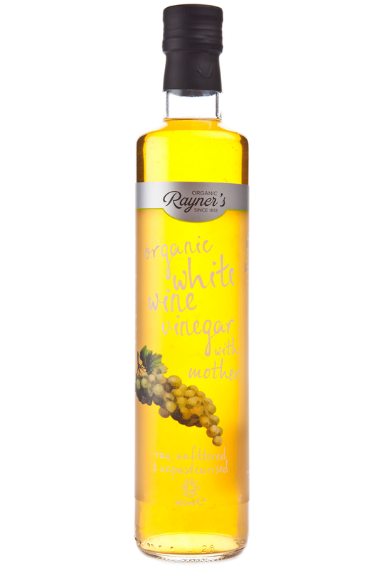 Organic Raw White Wine Vinegar with Mother 500ml (Rayner's) Healthy