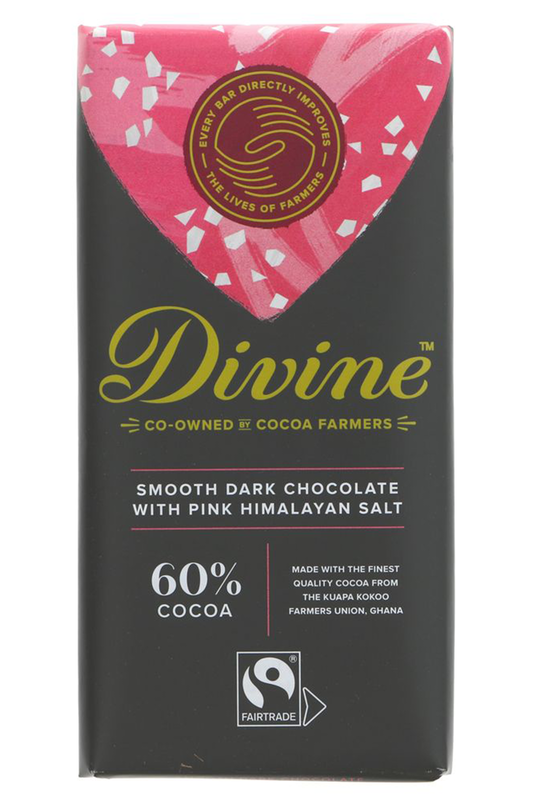 Dark Chocolate with Pink Himalayan Salt 90g (Divine)