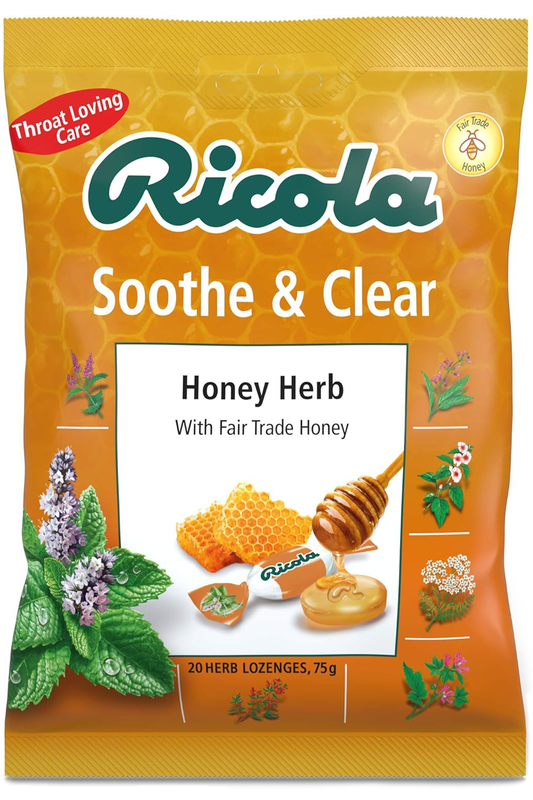 Honey Herb Soothe & Clear Drops 75g (Ricola) Healthy Supplies