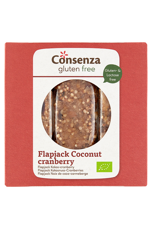 Organic Coconut Cranberry Flapjack 90g (Consenza)