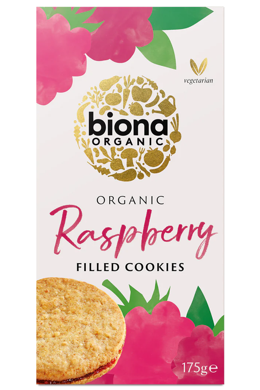 Organic Raspberry Cookies 175g (Biona)