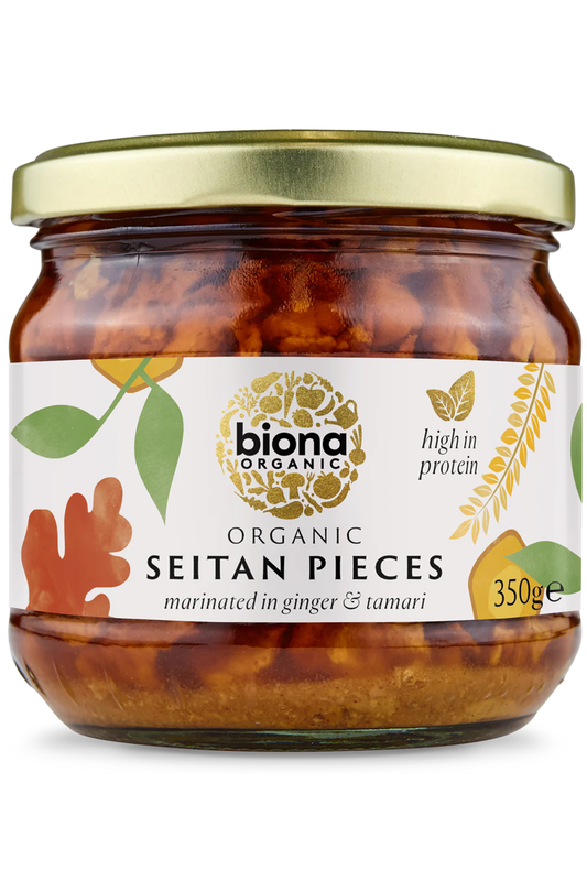 Organic Seitan Pieces in Ginger & Soy Sauce 350g (Biona)