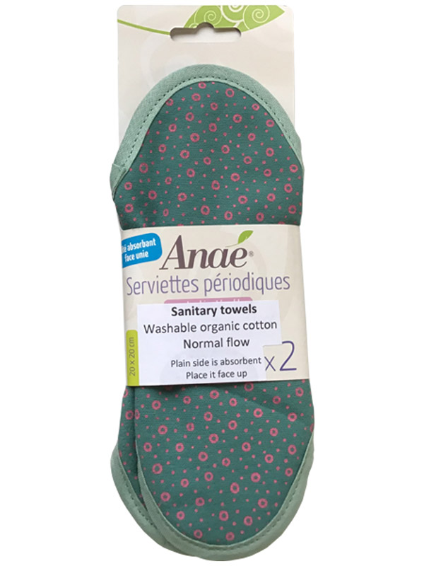 Medium Flow Cotton Washable Sanitary Towels x2 (Anae)