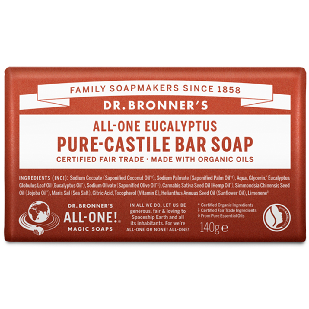 All-One Hemp Eucalyptus Pure Castile Soap Bar 140g (Dr. Bronner's)