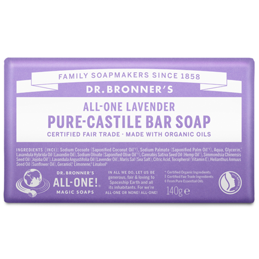 All-One Hemp Lavender Pure Castile Soap Bar 140g (Dr. Bronner's)