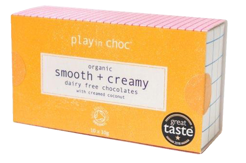Smooth & Creamy Vegan Chocolates, Organic 10x10g (PLAYin CHOC)