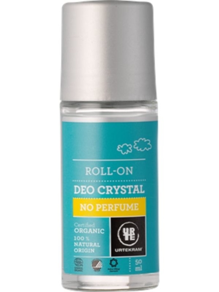 Crystal Deodorant Roll On No Perfume,  50ml (Urtekram)