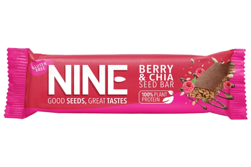 Super Seeds Carob, Raspberry & Chia Seed, Gluten-Free 40g (9Bar)