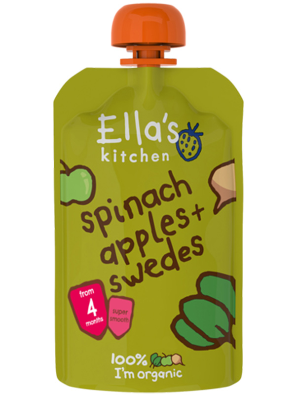 Stage 1 Spinach, Apples & Swede,  120g (Ella's Kitchen)