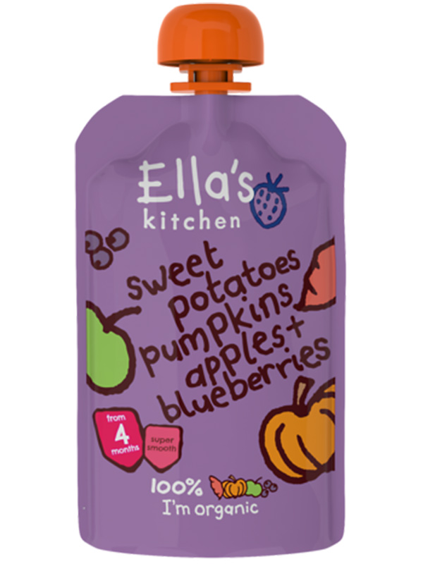 Stage 1 Sweet Potato, Pumpkin & Blueberries,  120g (Ella's Kitchen)