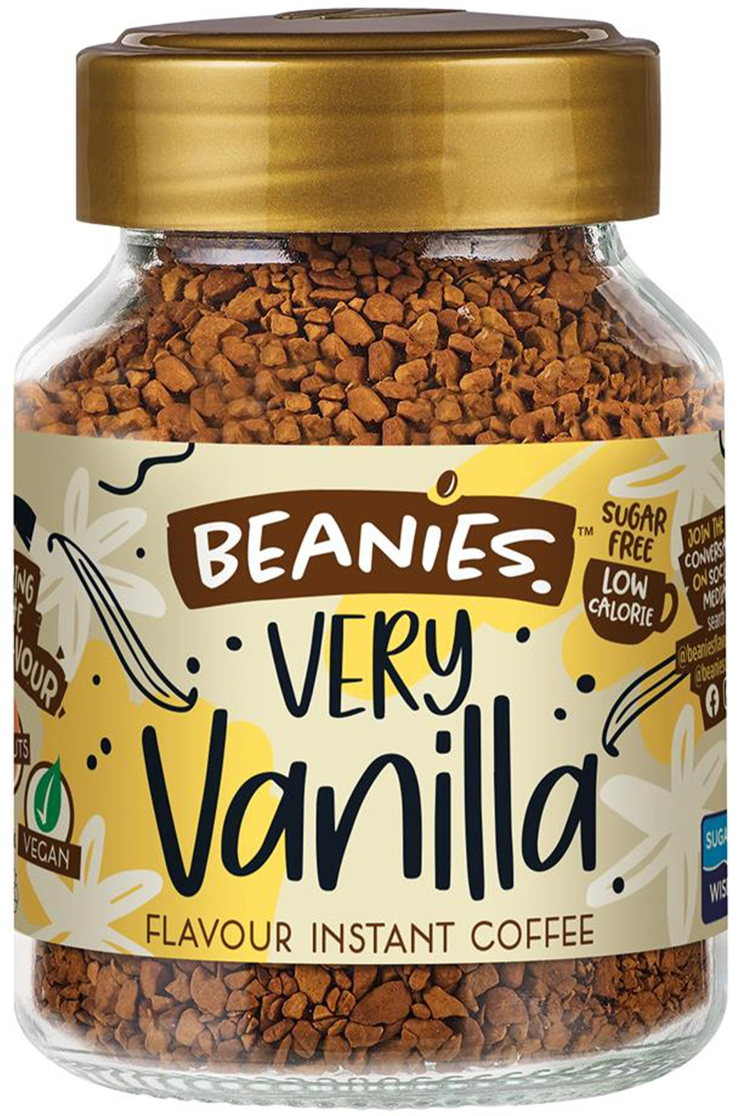 Vanilla Flavoured Instant Coffee, 50g (Beanies Coffee)