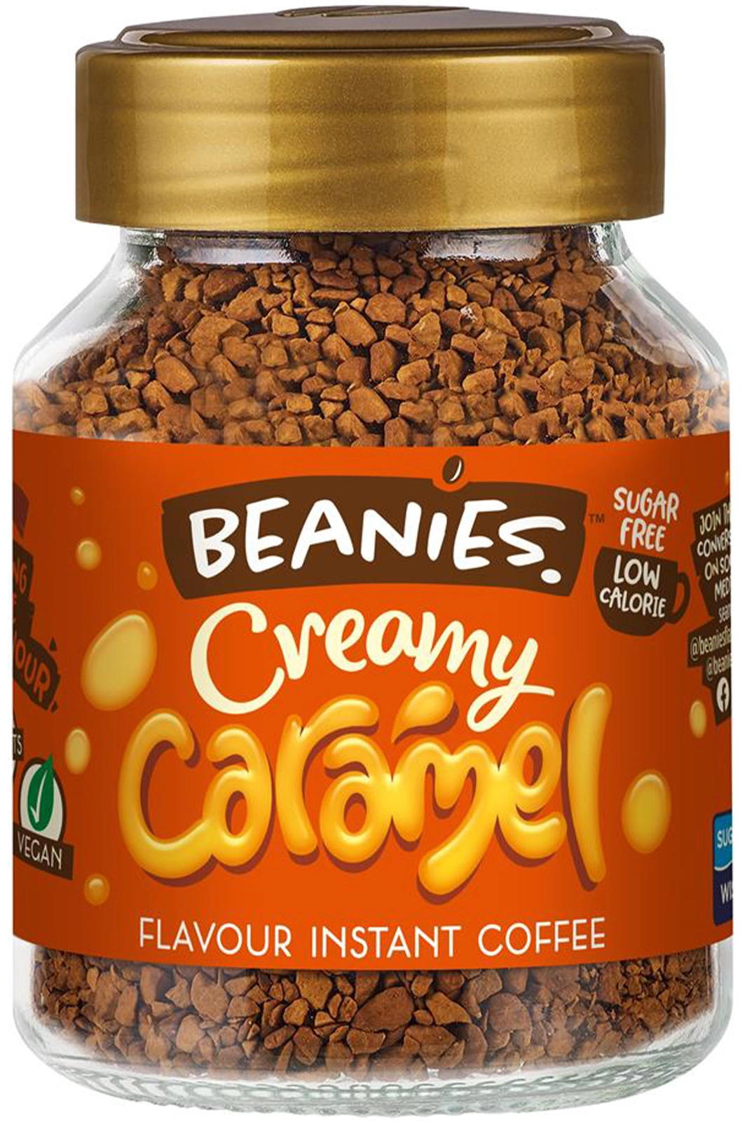 Creamy Caramel Flavoured Instant Coffee, 50g (Beanies Coffee)