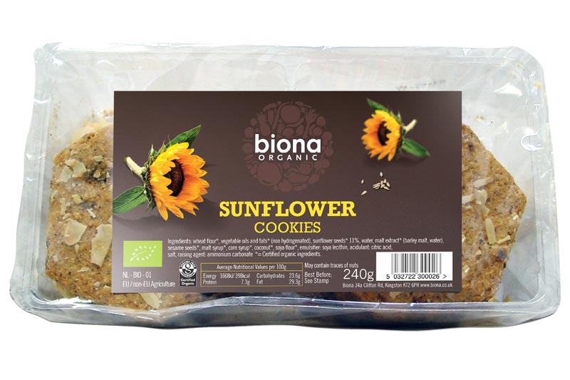 Sunflower Cookies,  240g (Biona)