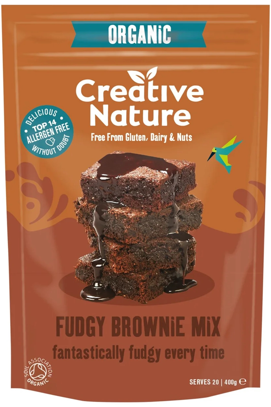 Chia & Cacao Chocolate Chip Brownie Mix, Gluten Free 400g (Creative Nature)