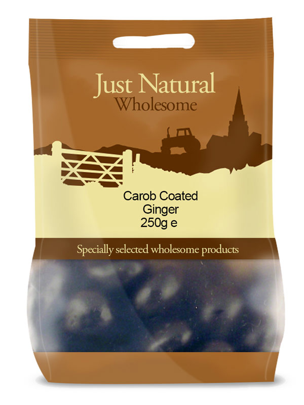 Carob Coated Ginger 250g (Just Natural Wholesome)