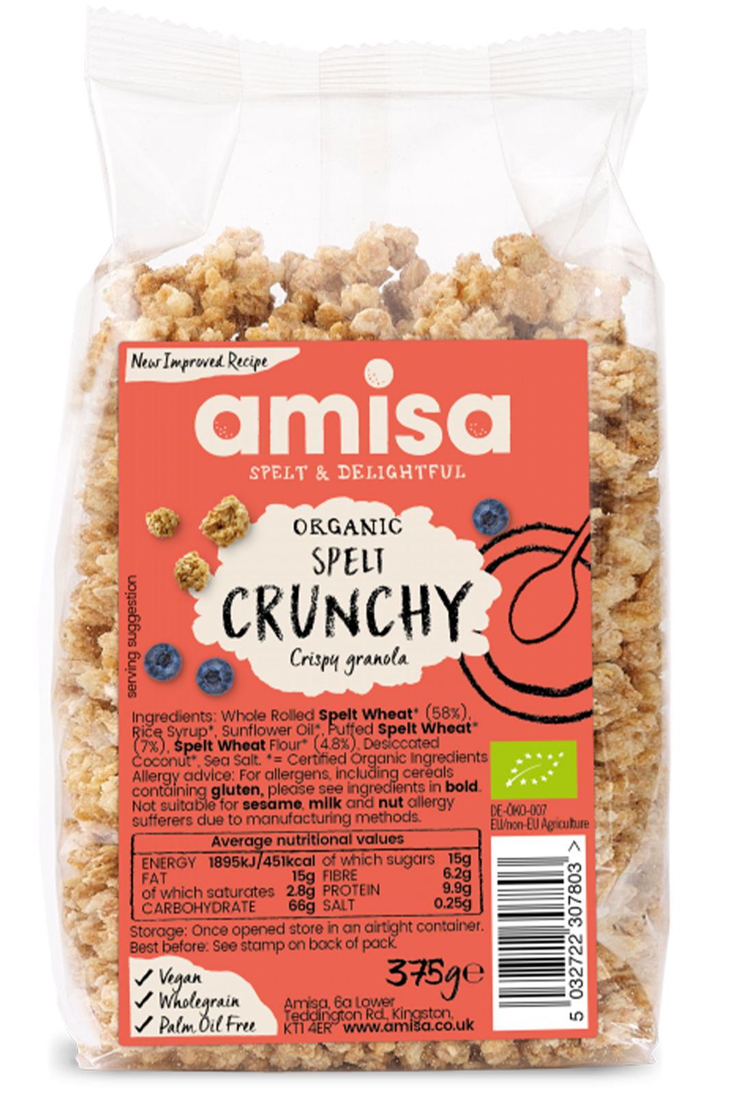 Crunchy Spelt Clusters Organic 375g Amisa Buy Online In Mauritius Amisa Products In Mauritius See Prices Reviews And Free Delivery Over 2 500 Desertcart