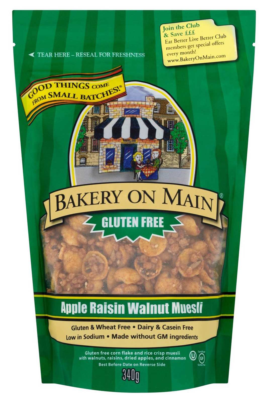 Apple Raisin Walnut Granola, Gluten-Free 340g (Bakery on Main)