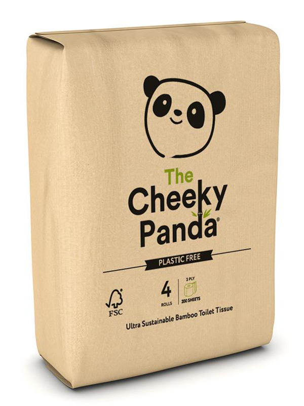 Plastic Free Bamboo Toilet Roll, 4pack (Cheeky Panda)