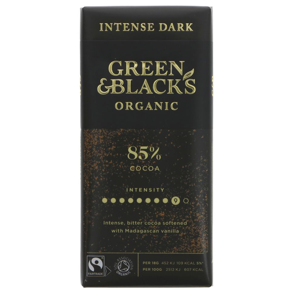 85% Cocoa Dark Chocolate,  90g (Green & Blacks)
