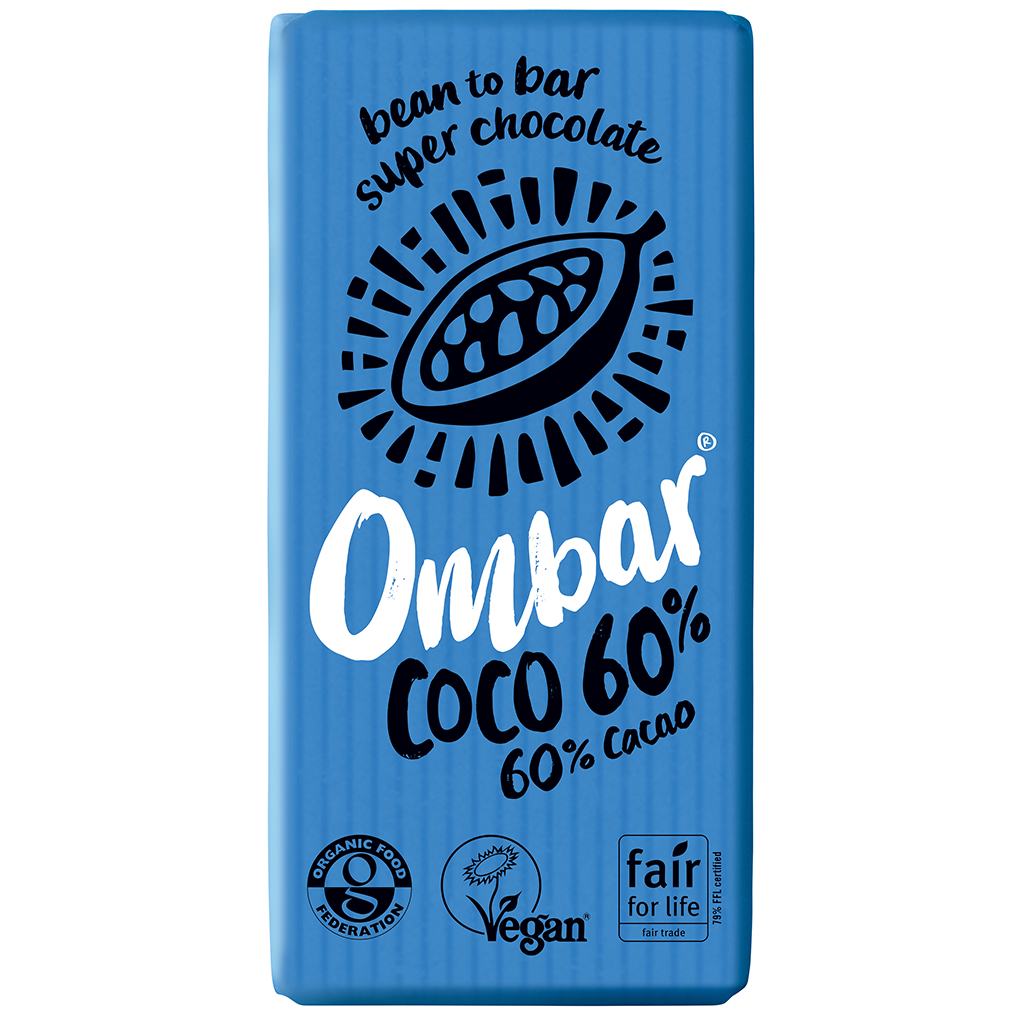 Coconut 60% Raw Chocolate Bar,  35g (Ombar)
