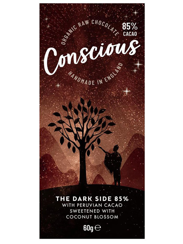 The Dark Side 85% Raw Chocolate,  60g (Conscious)