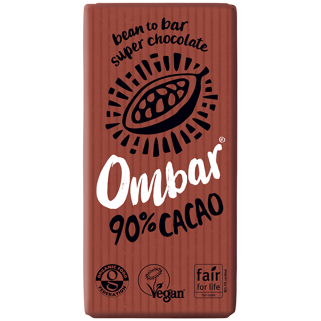 90% Cacao Raw Chocolate Bar 35g (Ombar)
