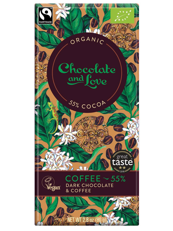 Dark Chocolate with Coffee,  80g (Chocolate and Love)