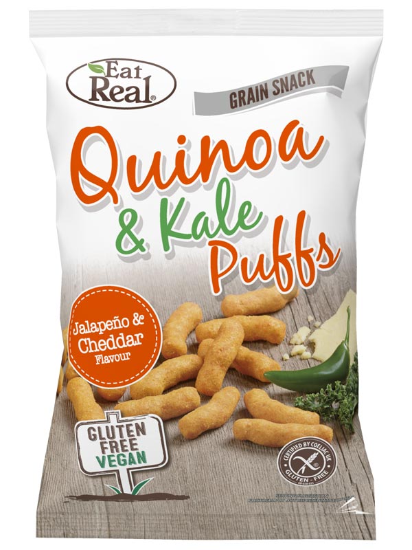 Quinoa & Kale Puffs with Jalapeno & Cheddar 113g (Eat Real)