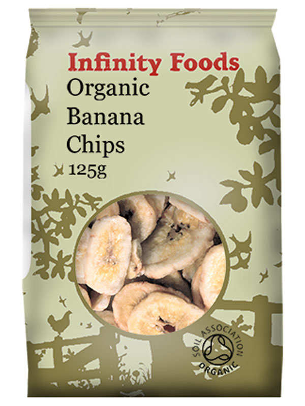 Dried Banana Chips,  125g (Infinity Foods)