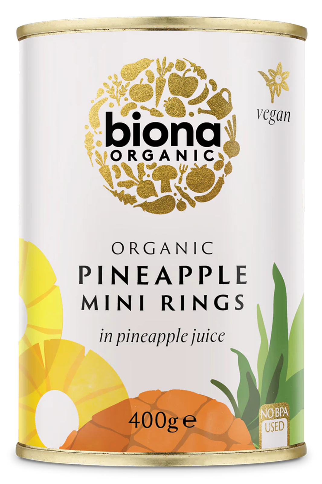 Pineapple Rings in Juice,  425g (Biona)