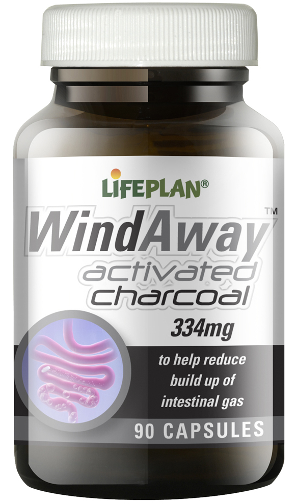 Windaway Activated Charcoal, 90 Capsules (Lifeplan)