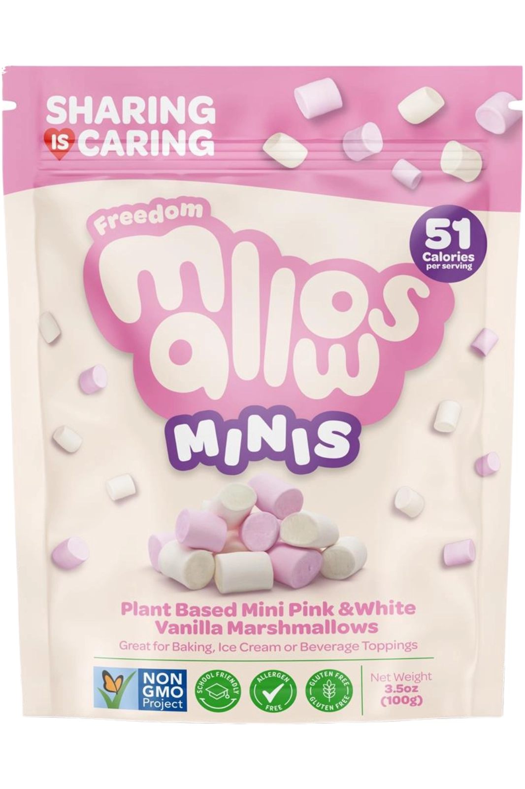 Pink & White Mini Marshmallows 75g (Freedom Mallows)