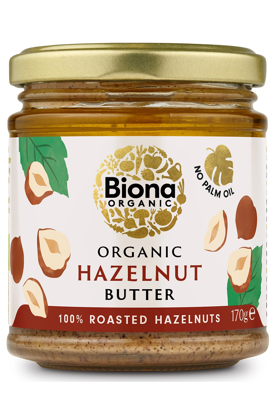 Roasted Hazelnut Butter, Organic 170g (Biona)