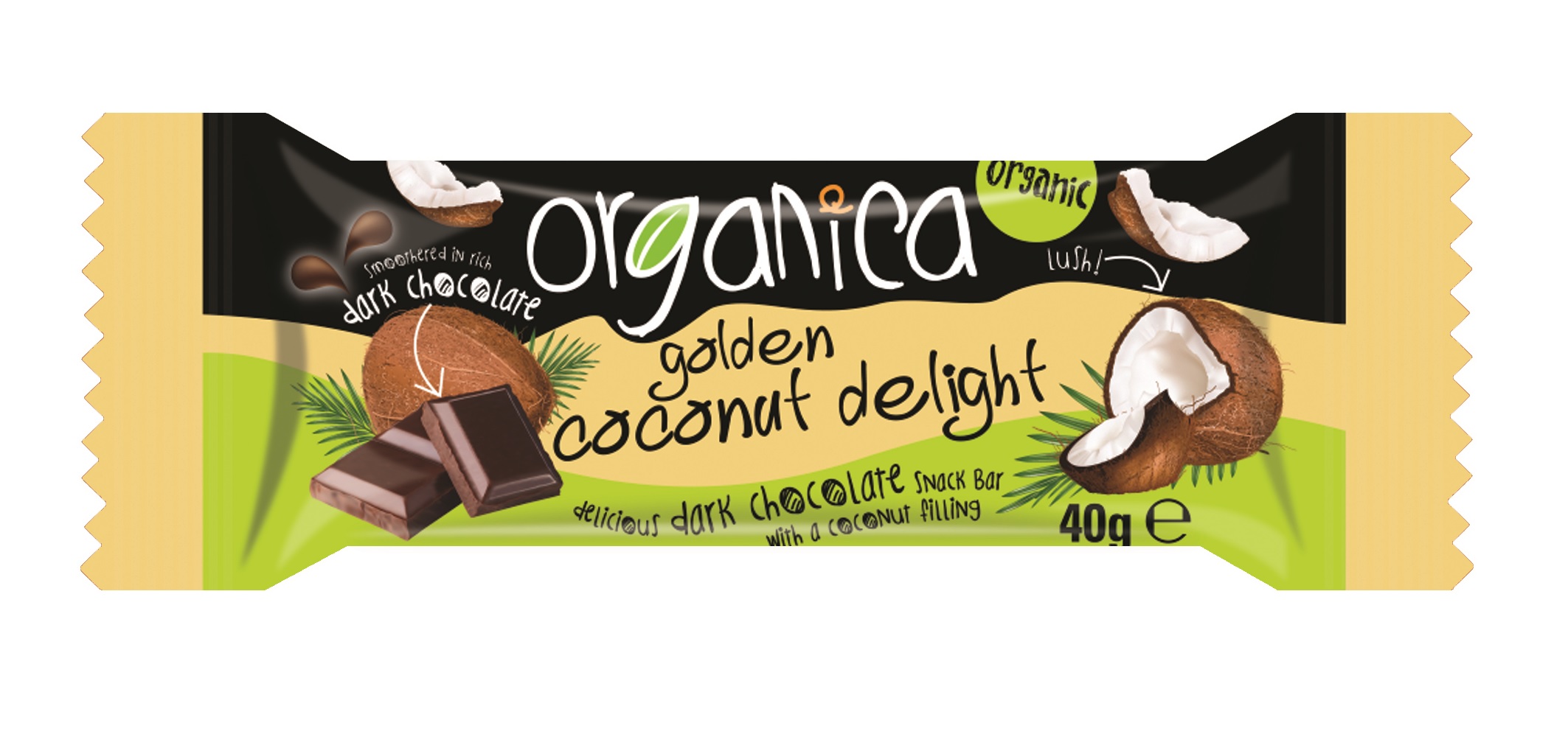 Golden Coconut Delight Dark Chocolate,  40g (a)