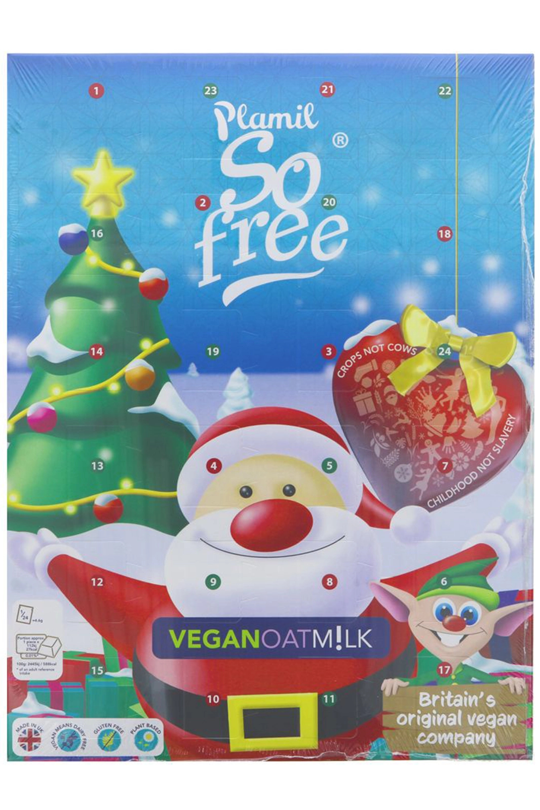 So Free Chocolate Advent Calendar, Organic 110g (Plamil)