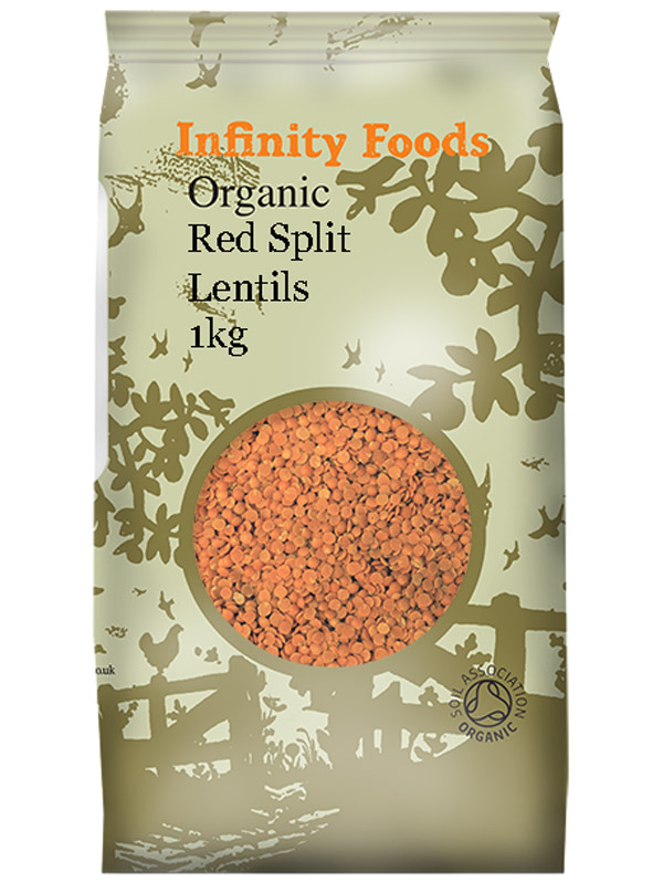 Organic Red Split Lentils 1kg Infinity Foods